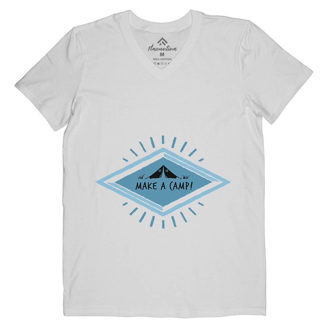 Make A Camp Mens Organic V-Neck T-Shirt Nature A341