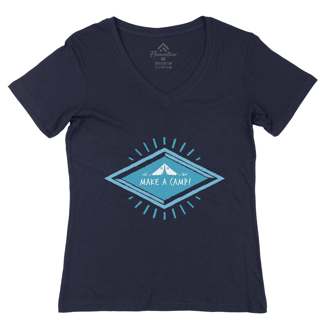 Make A Camp Womens Organic V-Neck T-Shirt Nature A341