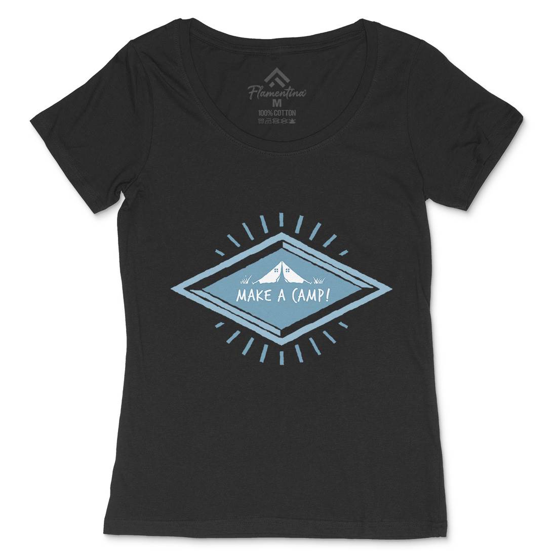 Make A Camp Womens Scoop Neck T-Shirt Nature A341