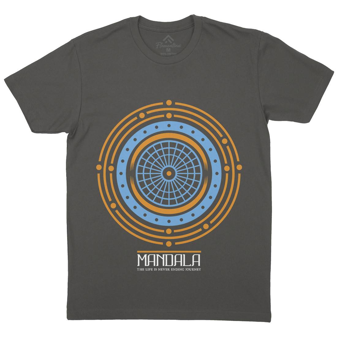 Mandala Mens Organic Crew Neck T-Shirt Quotes A342