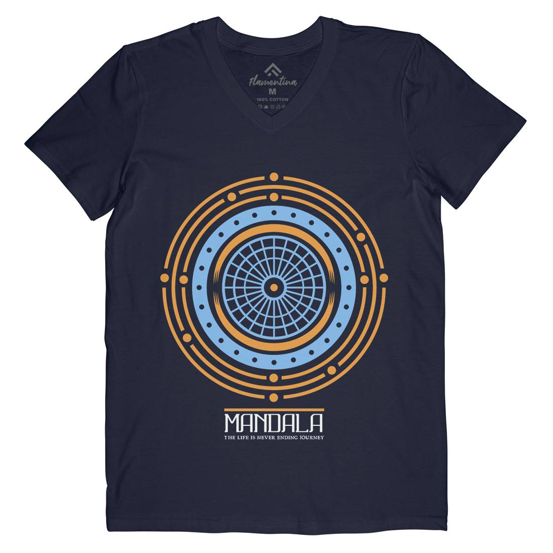 Mandala Mens Organic V-Neck T-Shirt Quotes A342