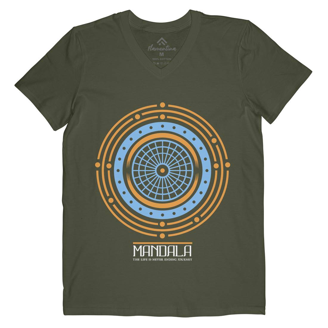 Mandala Mens Organic V-Neck T-Shirt Quotes A342