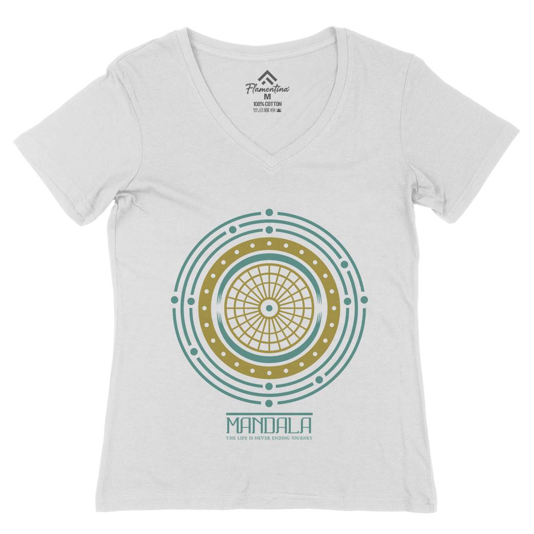 Mandala Womens Organic V-Neck T-Shirt Quotes A342