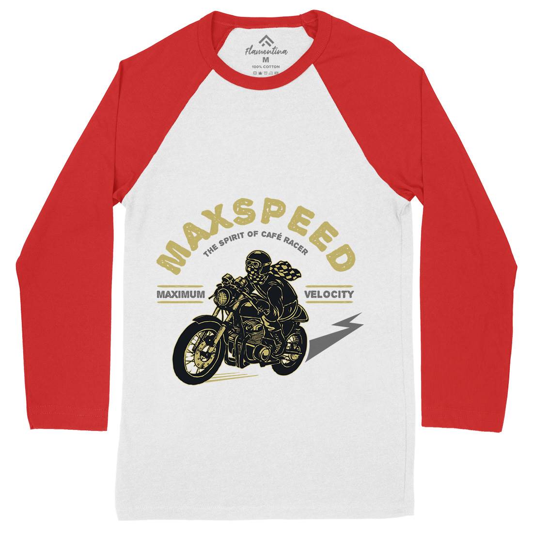 Max Speed Mens Long Sleeve Baseball T-Shirt Motorcycles A343