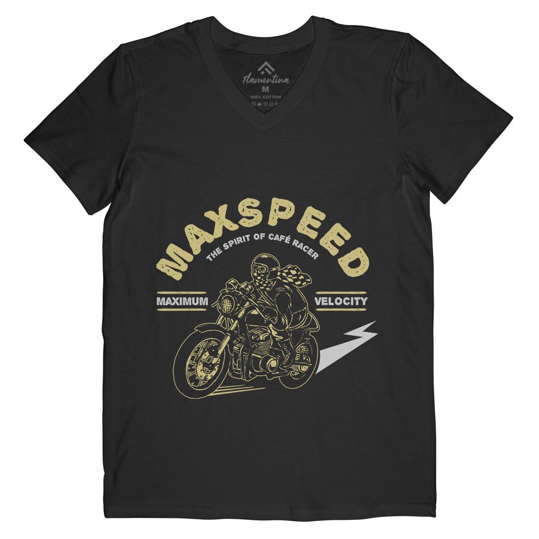 Max Speed Mens Organic V-Neck T-Shirt Motorcycles A343