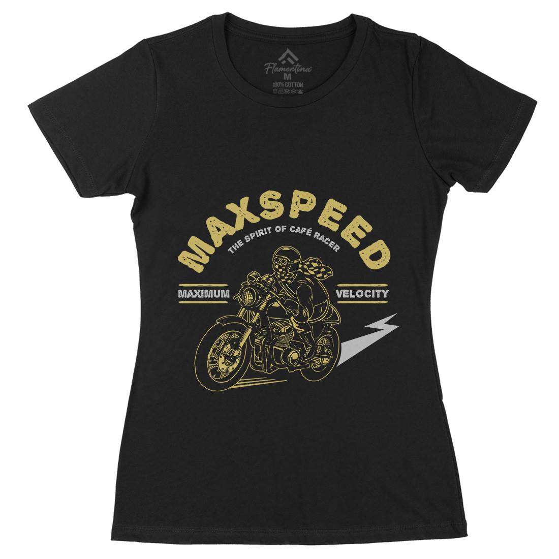 Max Speed Womens Organic Crew Neck T-Shirt Motorcycles A343