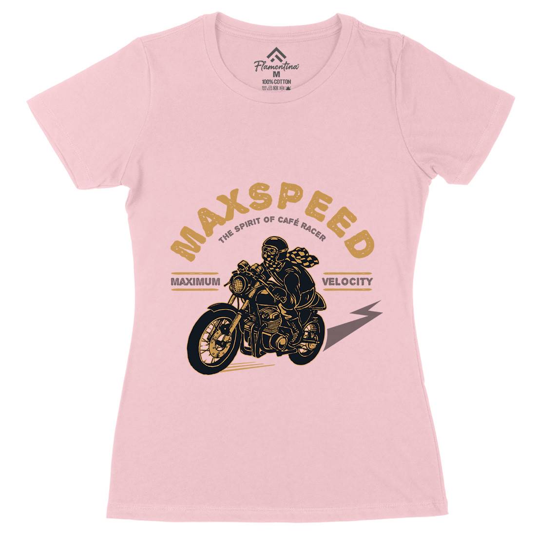 Max Speed Womens Organic Crew Neck T-Shirt Motorcycles A343