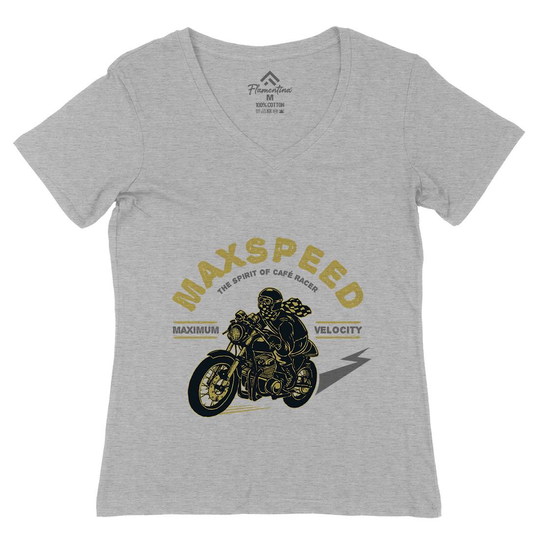 Max Speed Womens Organic V-Neck T-Shirt Motorcycles A343