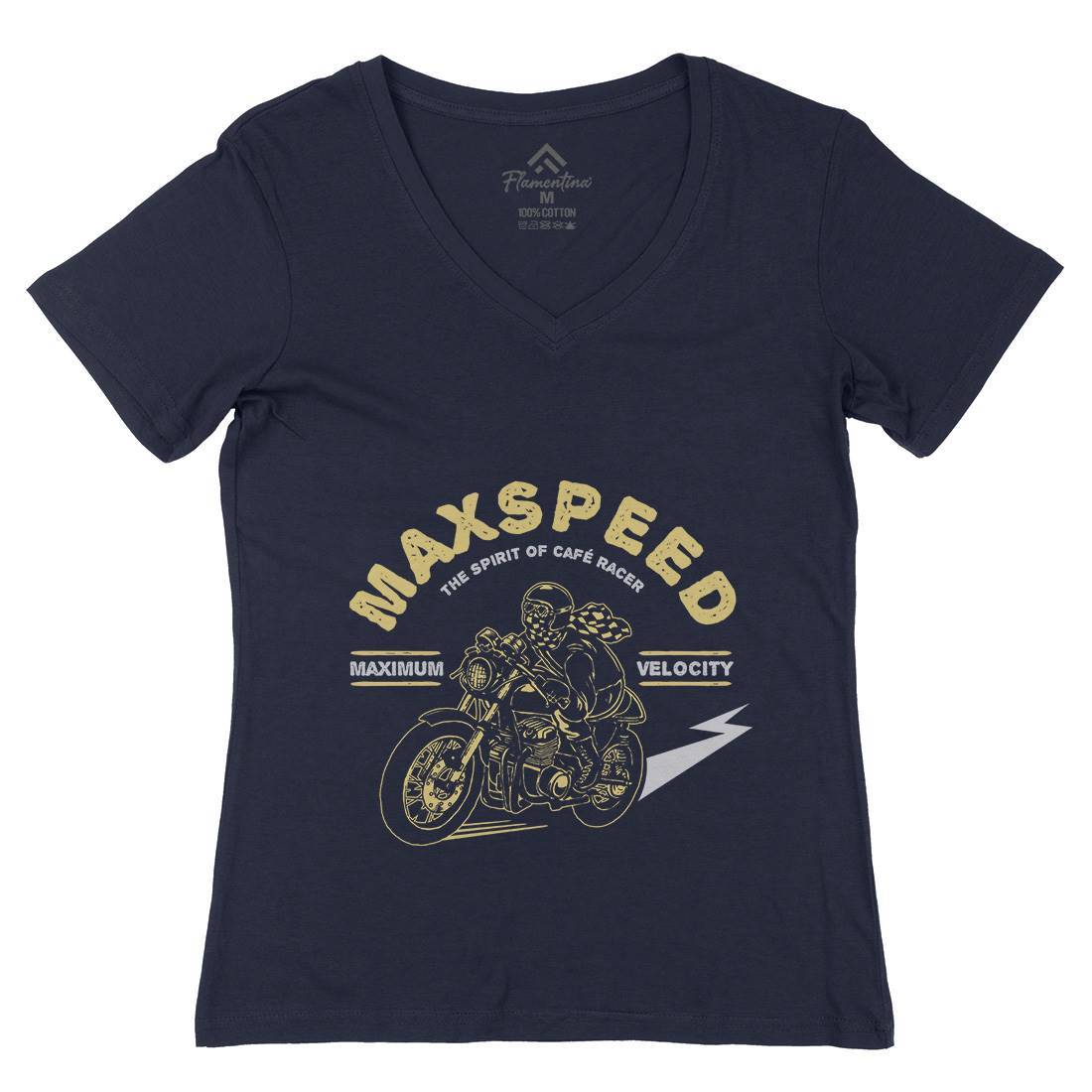 Max Speed Womens Organic V-Neck T-Shirt Motorcycles A343