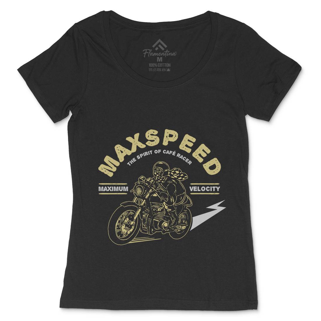 Max Speed Womens Scoop Neck T-Shirt Motorcycles A343