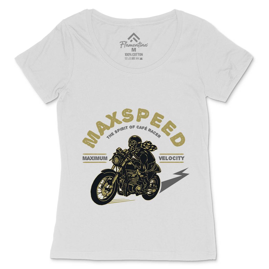 Max Speed Womens Scoop Neck T-Shirt Motorcycles A343