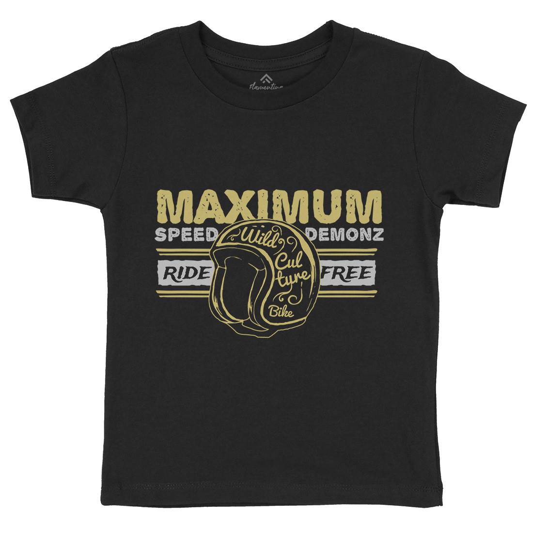 Maximum Speed Kids Organic Crew Neck T-Shirt Motorcycles A344