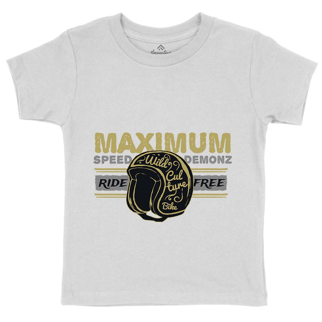 Maximum Speed Kids Crew Neck T-Shirt Motorcycles A344