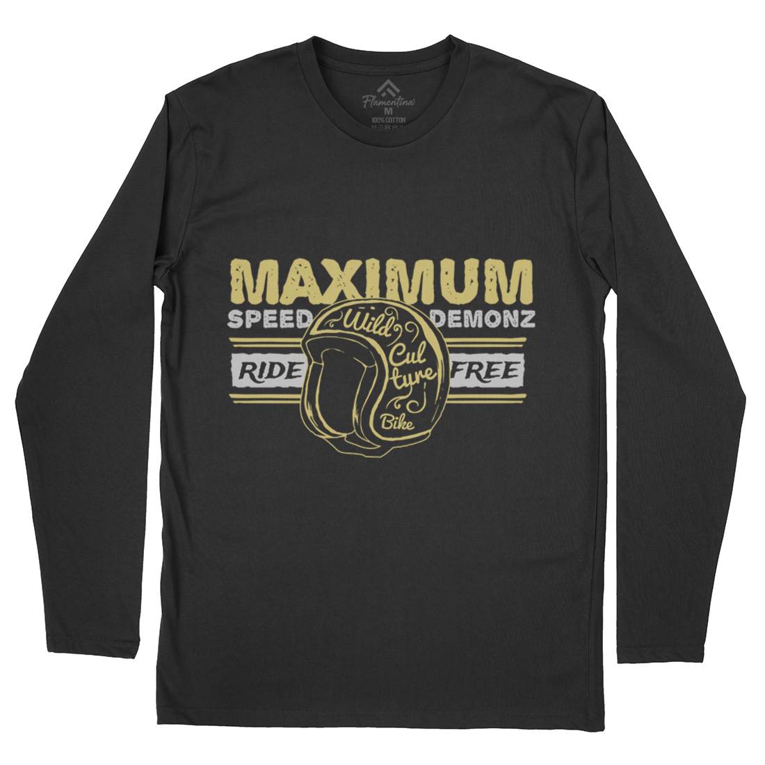 Maximum Speed Mens Long Sleeve T-Shirt Motorcycles A344