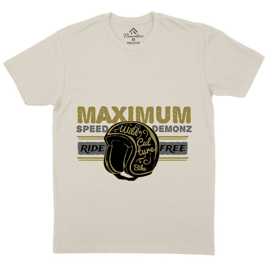 Maximum Speed Mens Organic Crew Neck T-Shirt Motorcycles A344