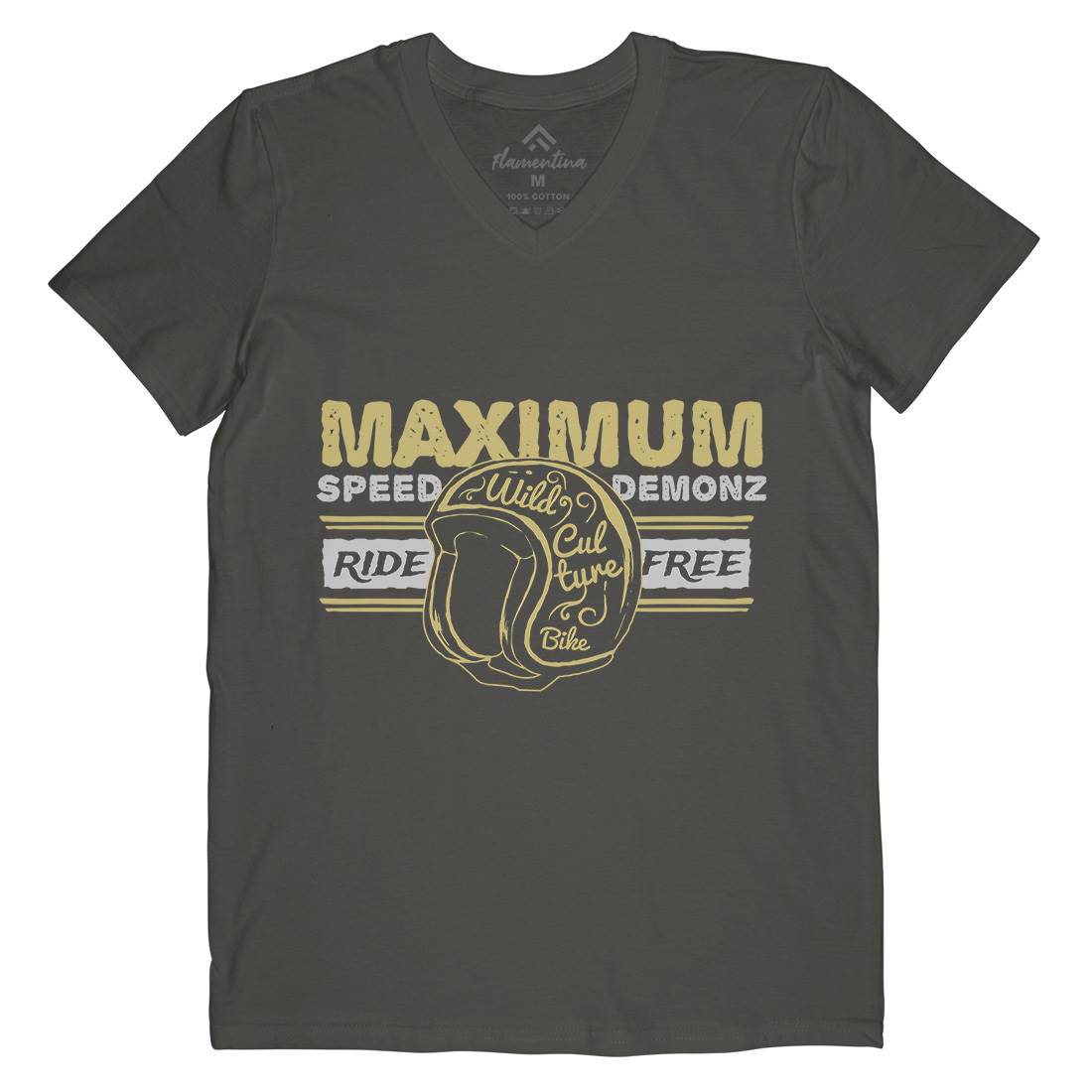 Maximum Speed Mens V-Neck T-Shirt Motorcycles A344