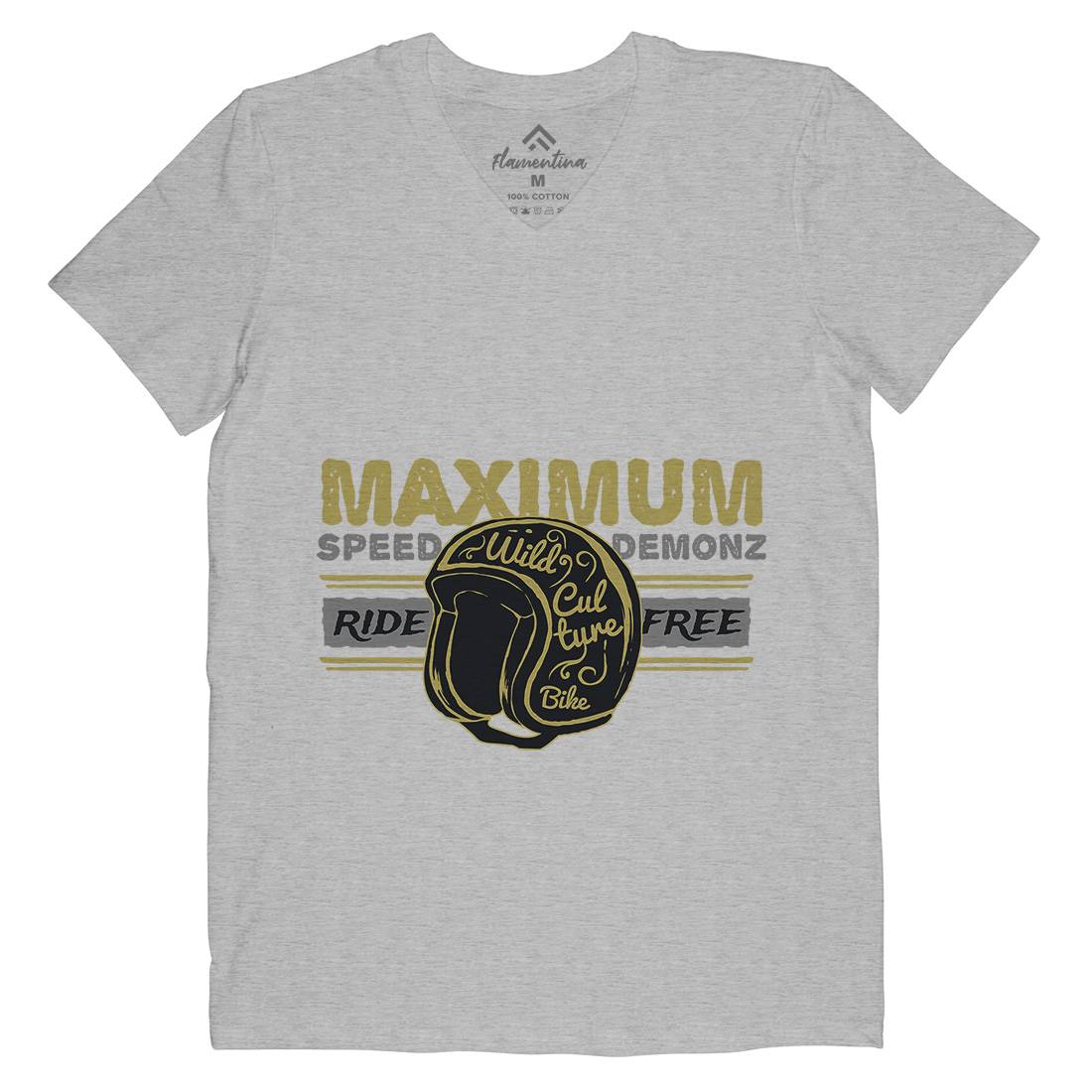 Maximum Speed Mens Organic V-Neck T-Shirt Motorcycles A344