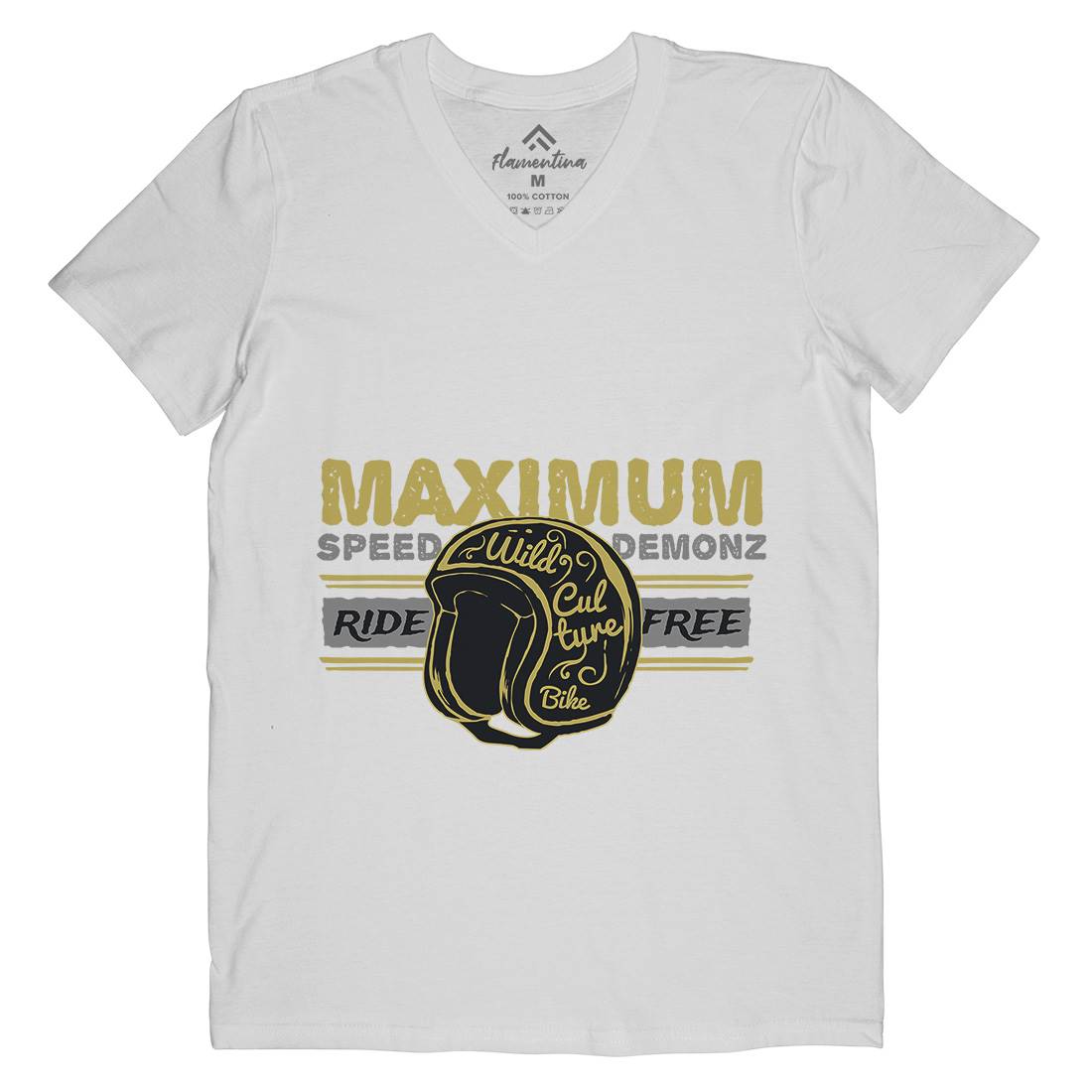 Maximum Speed Mens Organic V-Neck T-Shirt Motorcycles A344