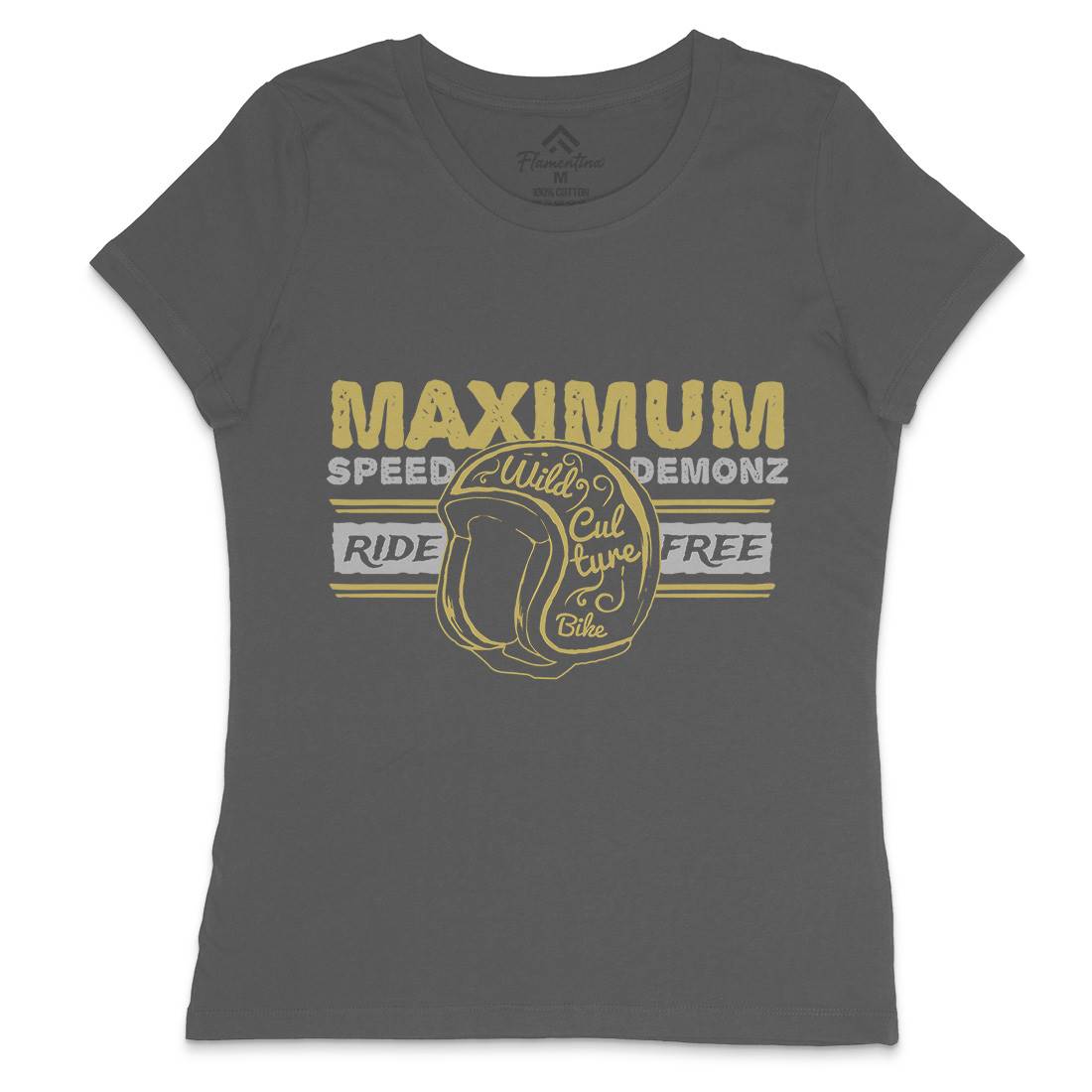 Maximum Speed Womens Crew Neck T-Shirt Motorcycles A344