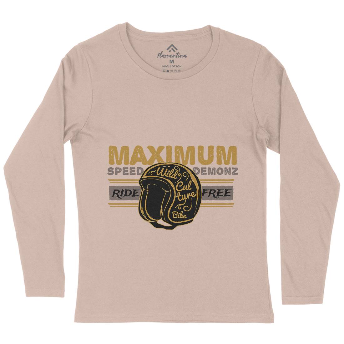 Maximum Speed Womens Long Sleeve T-Shirt Motorcycles A344