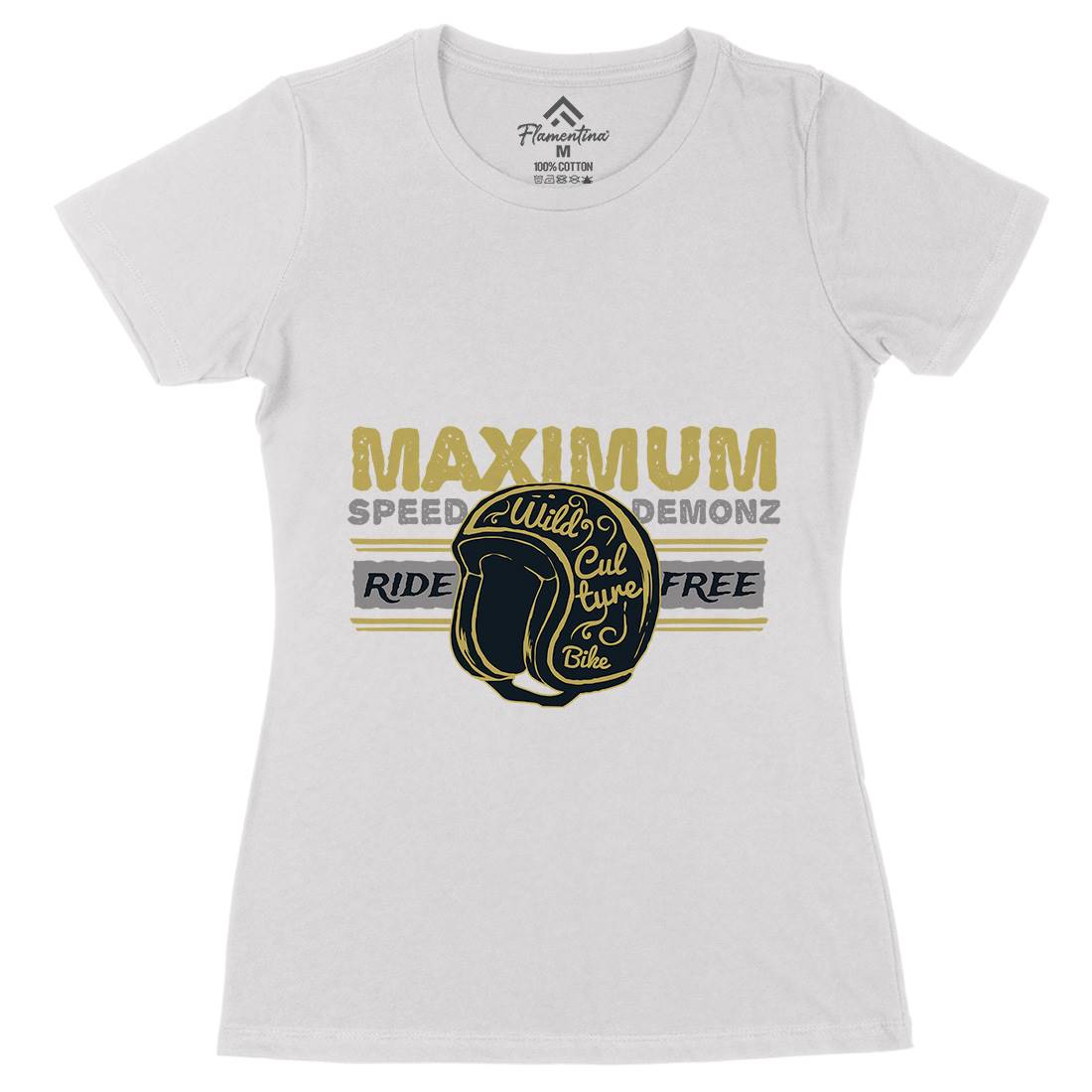 Maximum Speed Womens Organic Crew Neck T-Shirt Motorcycles A344