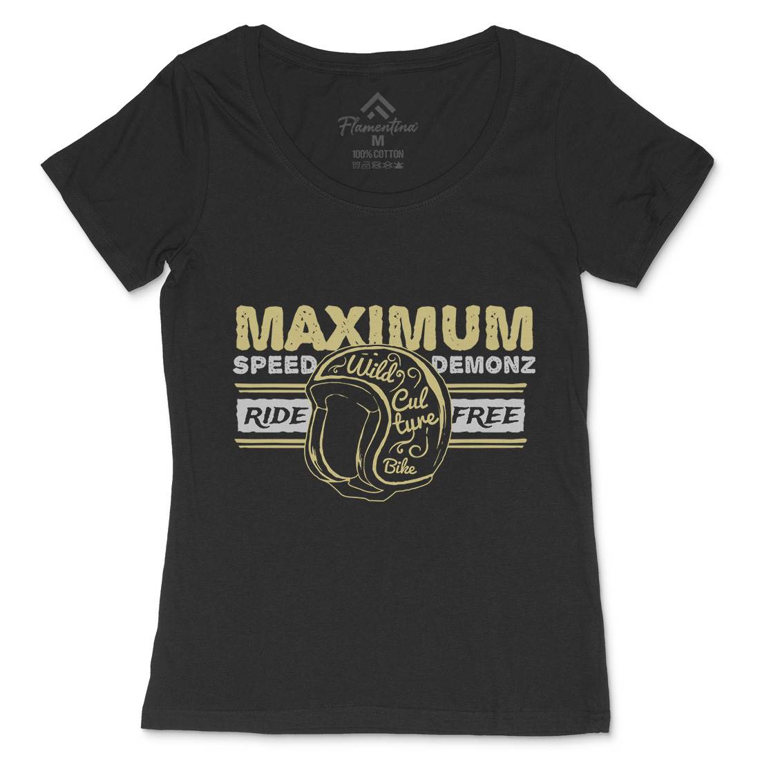 Maximum Speed Womens Scoop Neck T-Shirt Motorcycles A344