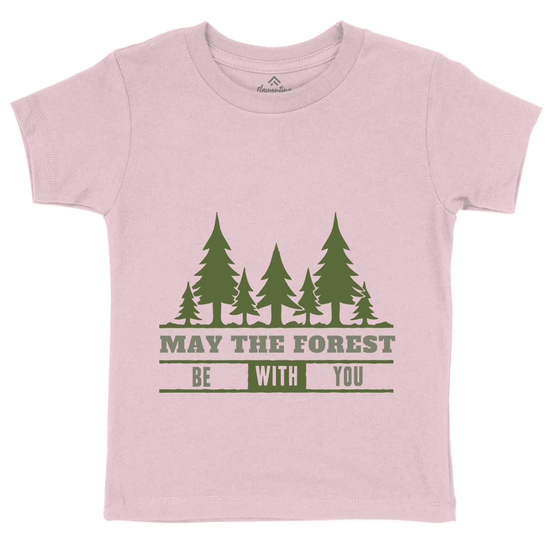 May The Forest Be With You Kids Crew Neck T-Shirt Nature A345