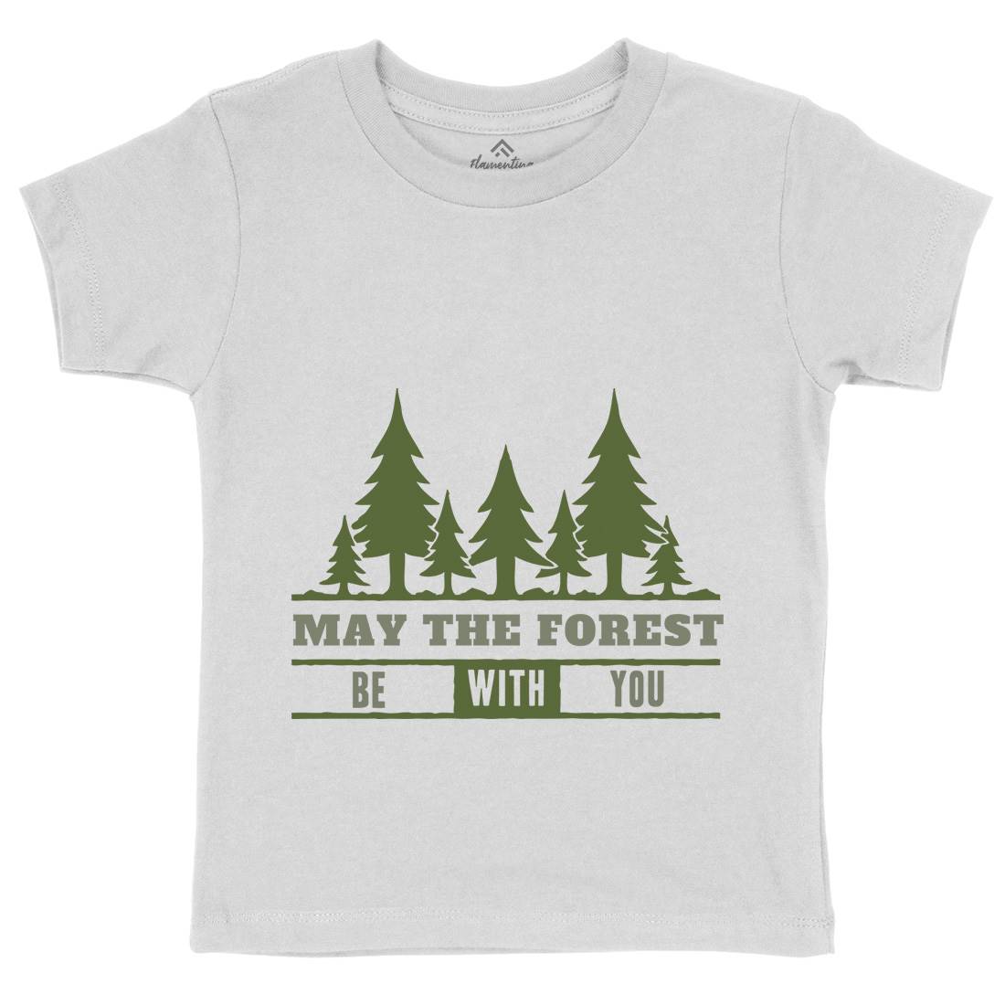 May The Forest Be With You Kids Organic Crew Neck T-Shirt Nature A345
