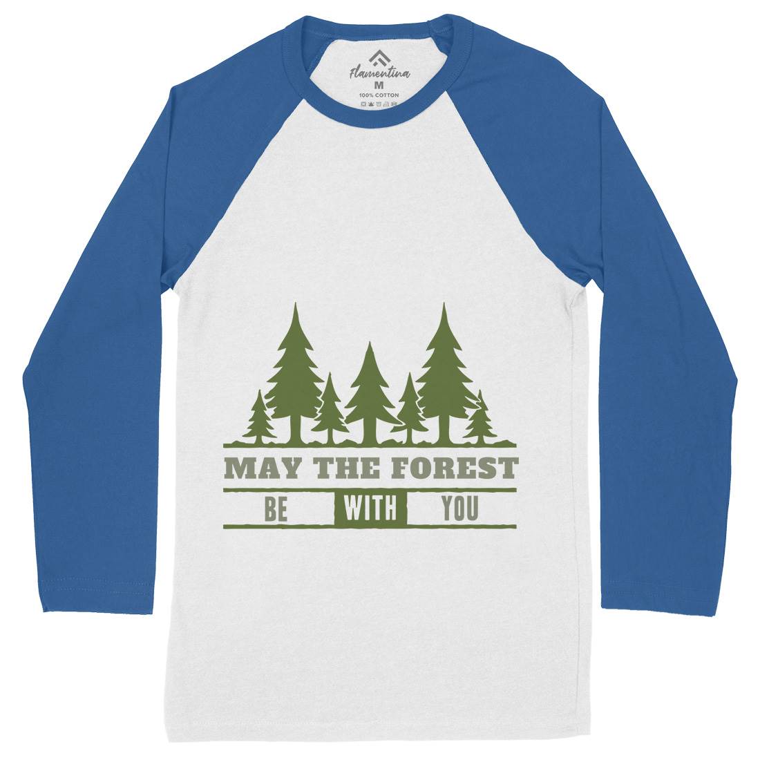 May The Forest Be With You Mens Long Sleeve Baseball T-Shirt Nature A345