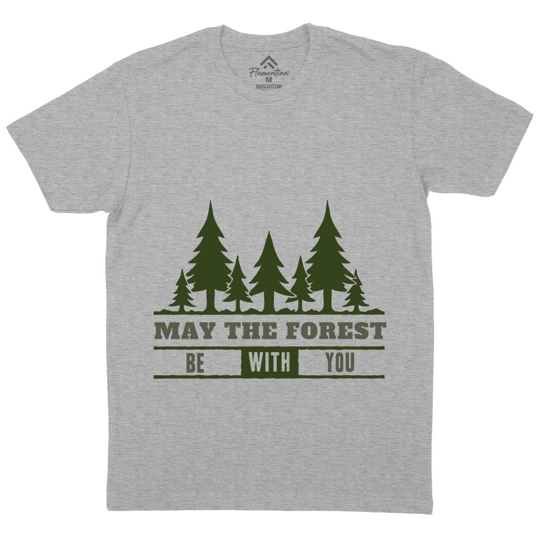 May The Forest Be With You Mens Organic Crew Neck T-Shirt Nature A345