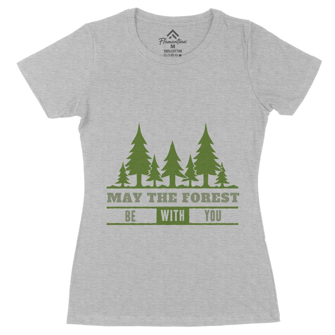 May The Forest Be With You Womens Organic Crew Neck T-Shirt Nature A345