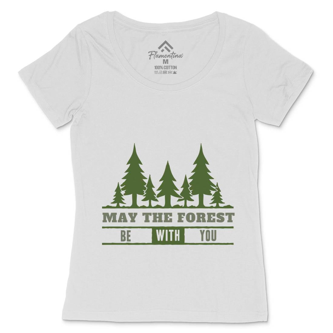 May The Forest Be With You Womens Scoop Neck T-Shirt Nature A345
