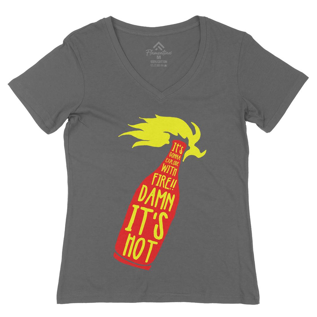 Molotov Explode Womens Organic V-Neck T-Shirt Retro A346