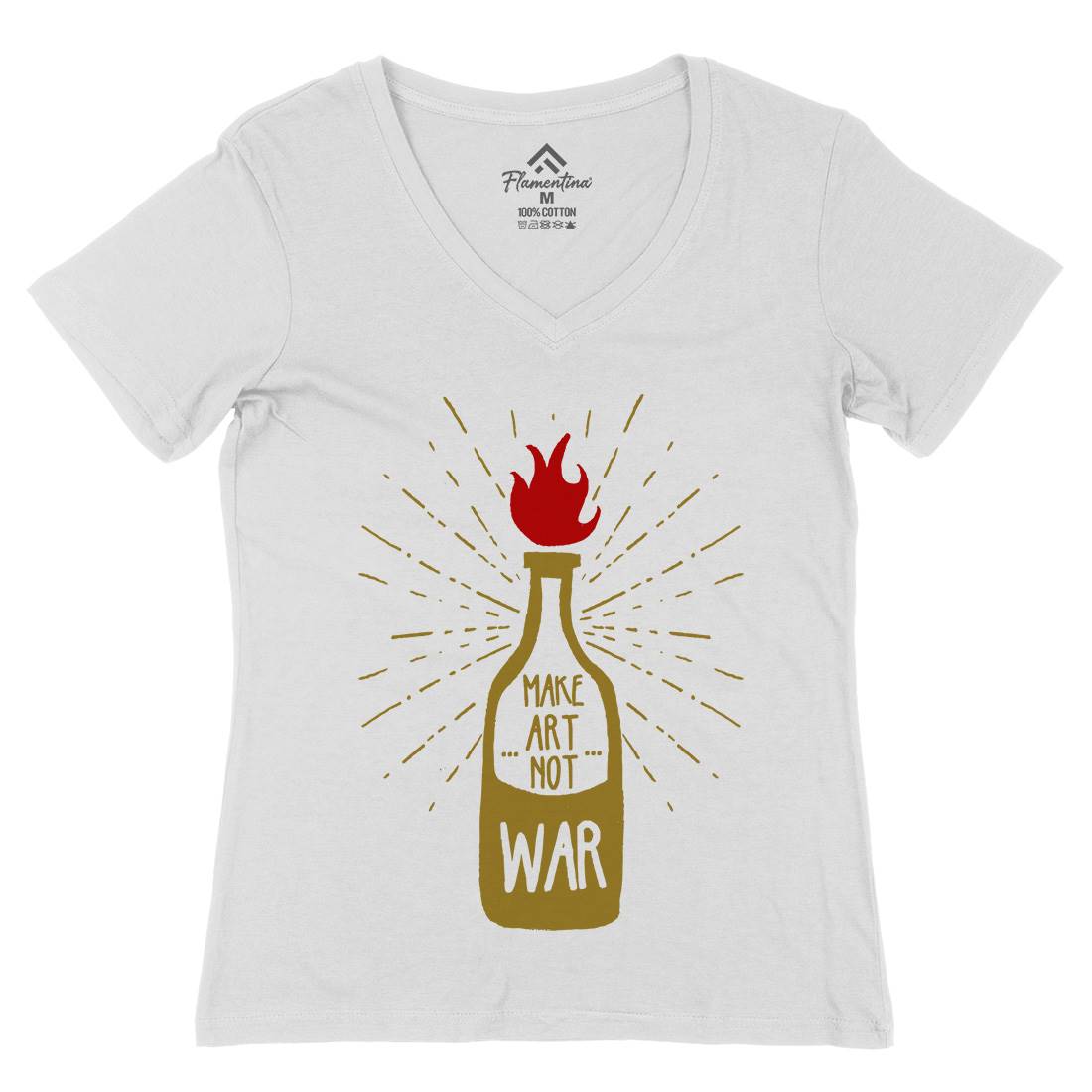 Molotov Solution Womens Organic V-Neck T-Shirt Retro A347