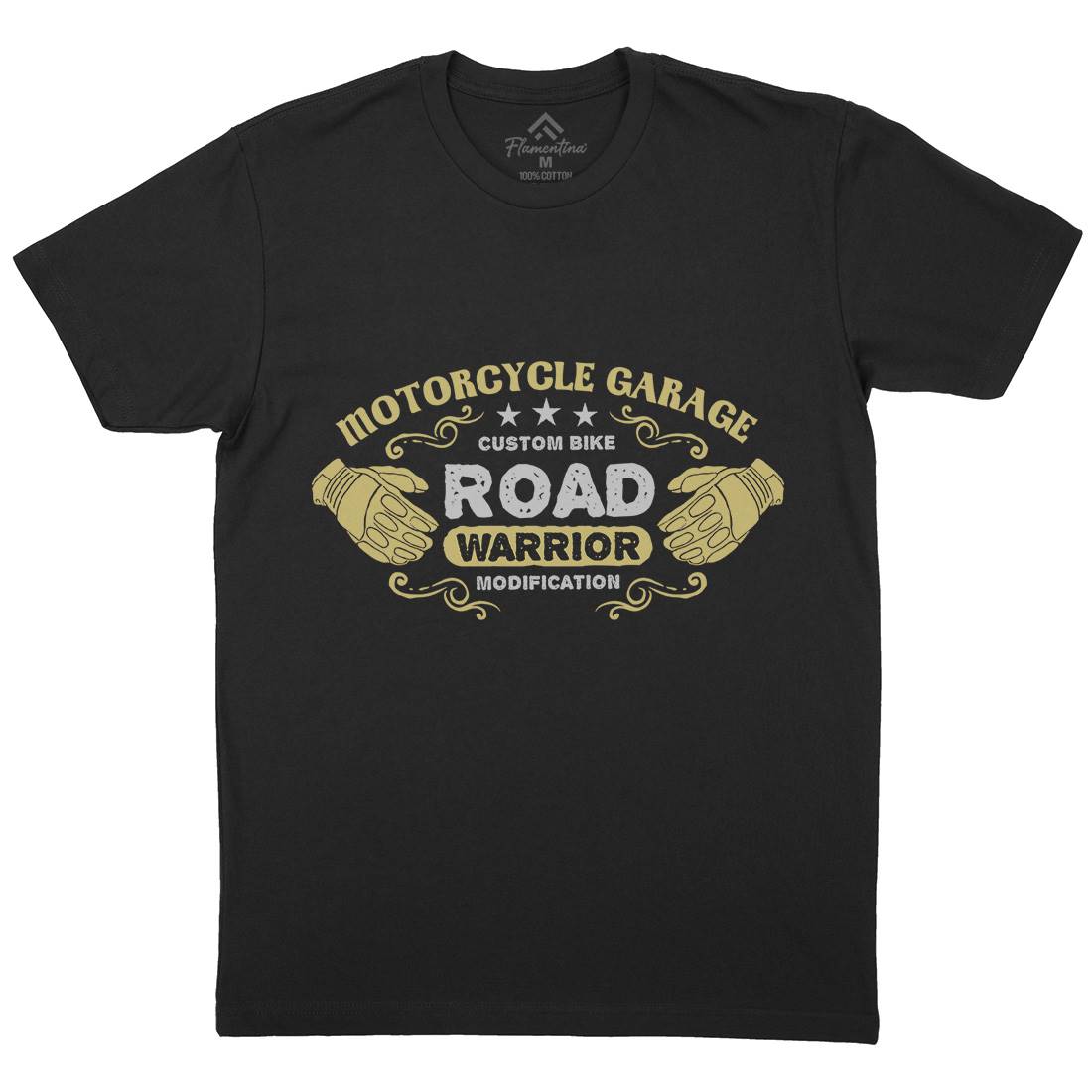 Garage Mens Organic Crew Neck T-Shirt Motorcycles A348