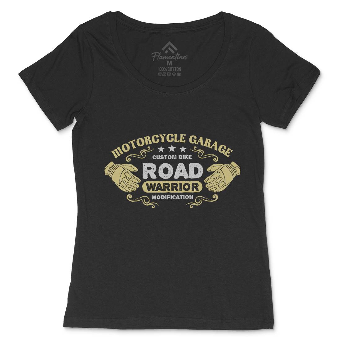 Garage Womens Scoop Neck T-Shirt Motorcycles A348