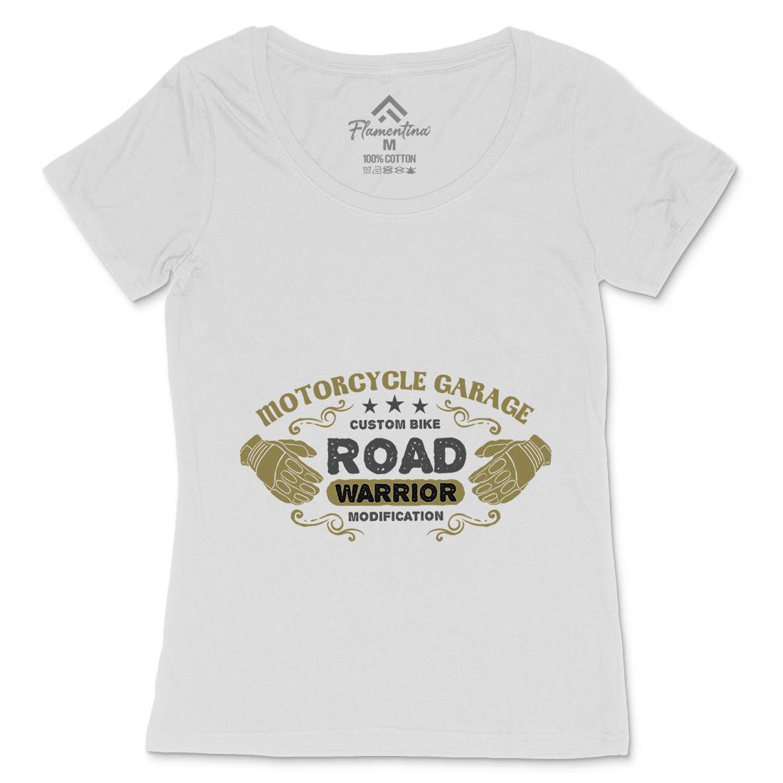 Garage Womens Scoop Neck T-Shirt Motorcycles A348