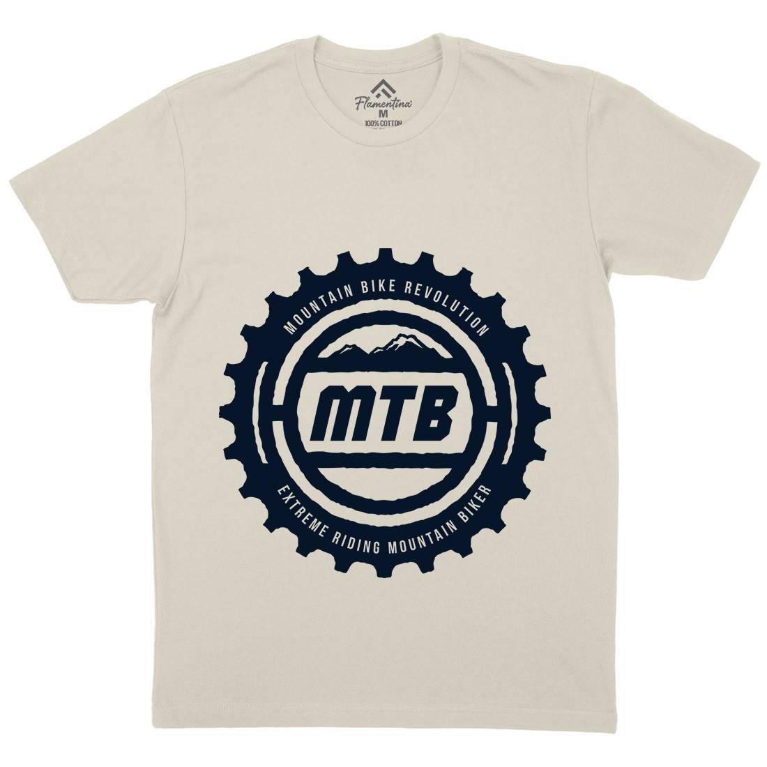 Mountain Bike Mens Organic Crew Neck T-Shirt Bikes A349