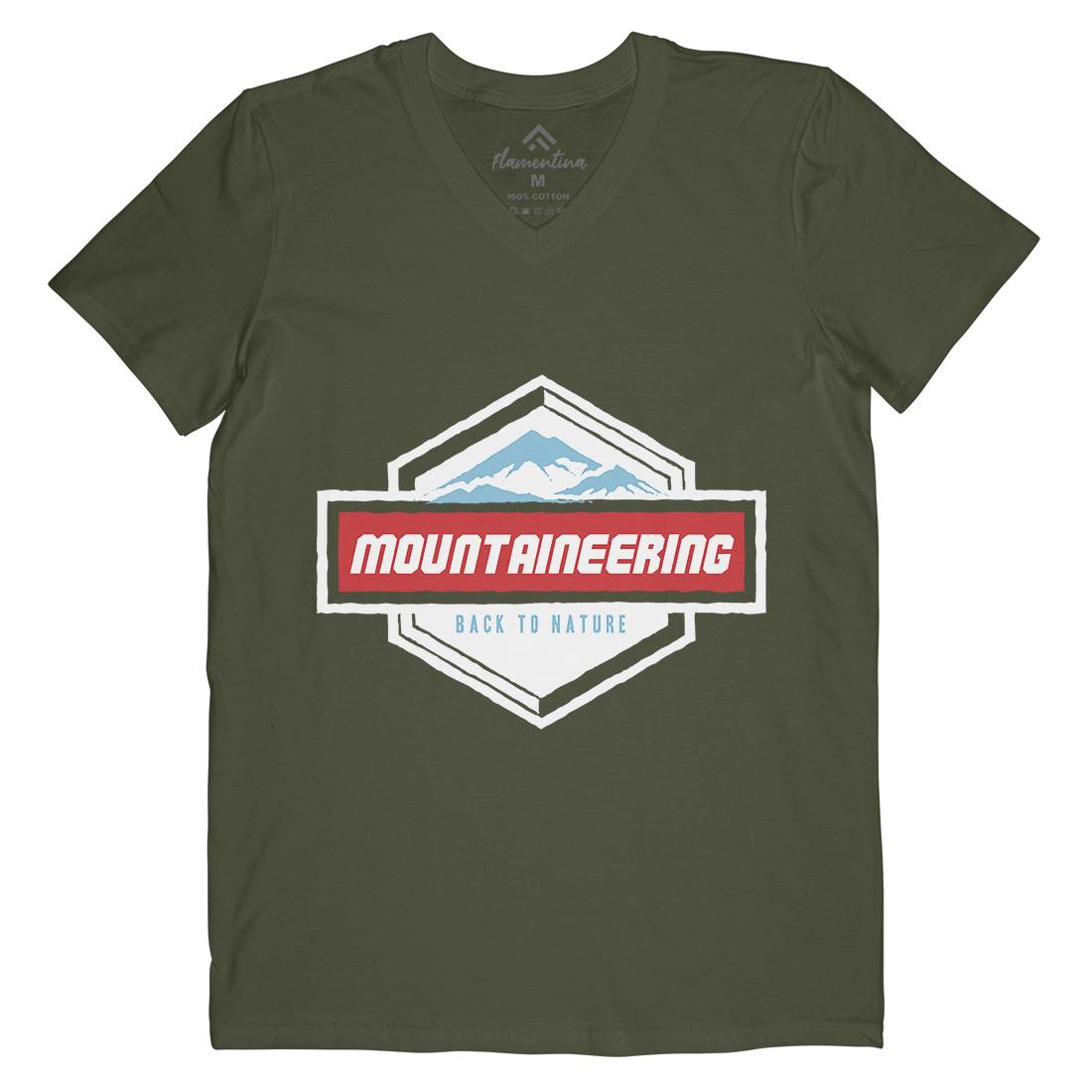 Mountaineering Mens Organic V-Neck T-Shirt Nature A350