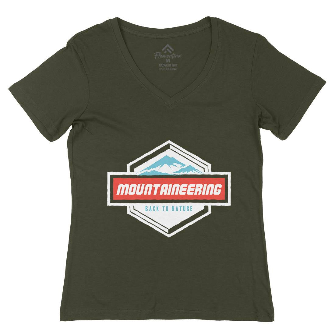 Mountaineering Womens Organic V-Neck T-Shirt Nature A350