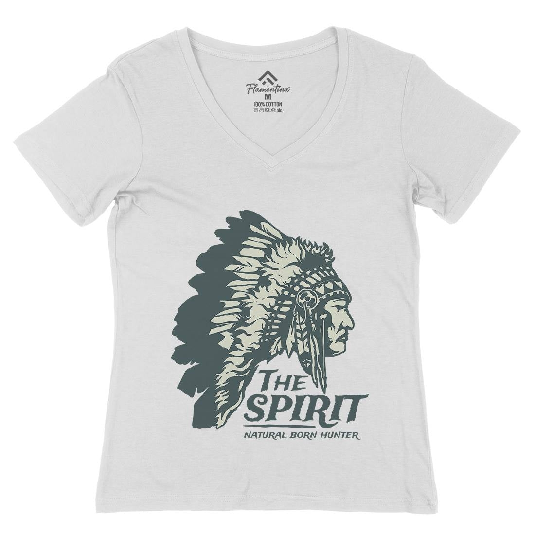 Natural Born Hunter Womens Organic V-Neck T-Shirt American A351