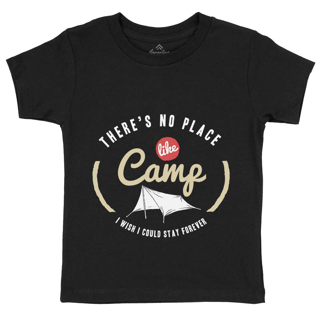 No Place Like Camp Kids Organic Crew Neck T-Shirt Nature A353