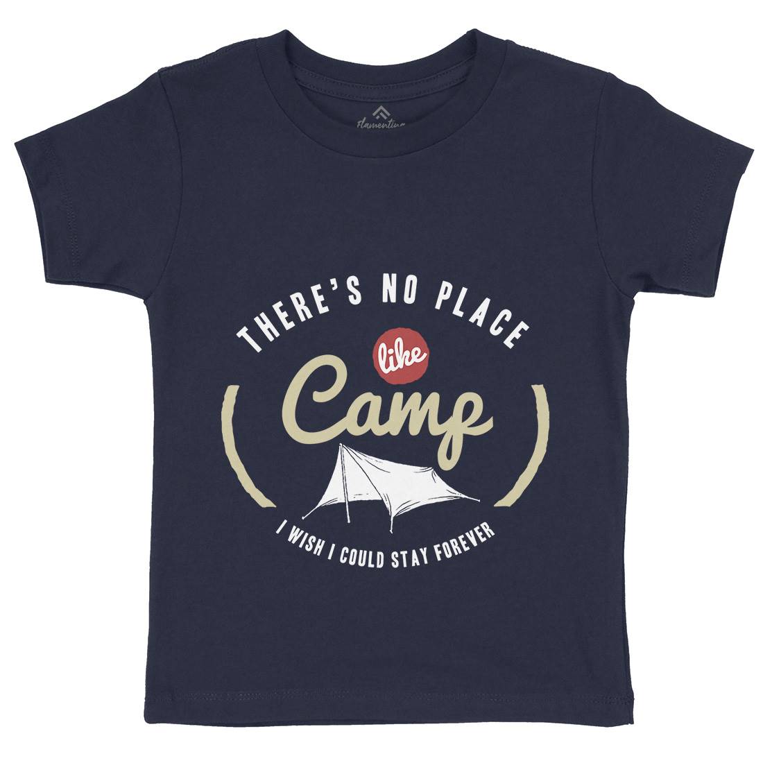 No Place Like Camp Kids Organic Crew Neck T-Shirt Nature A353