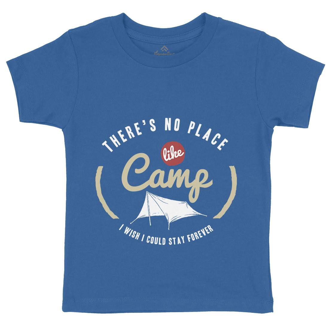 No Place Like Camp Kids Crew Neck T-Shirt Nature A353