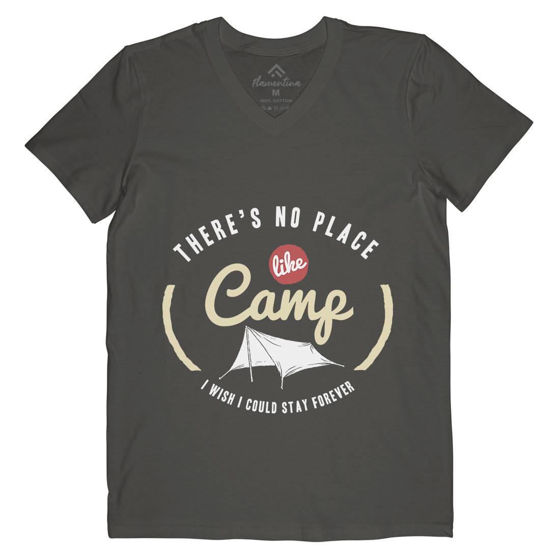 No Place Like Camp Mens V-Neck T-Shirt Nature A353
