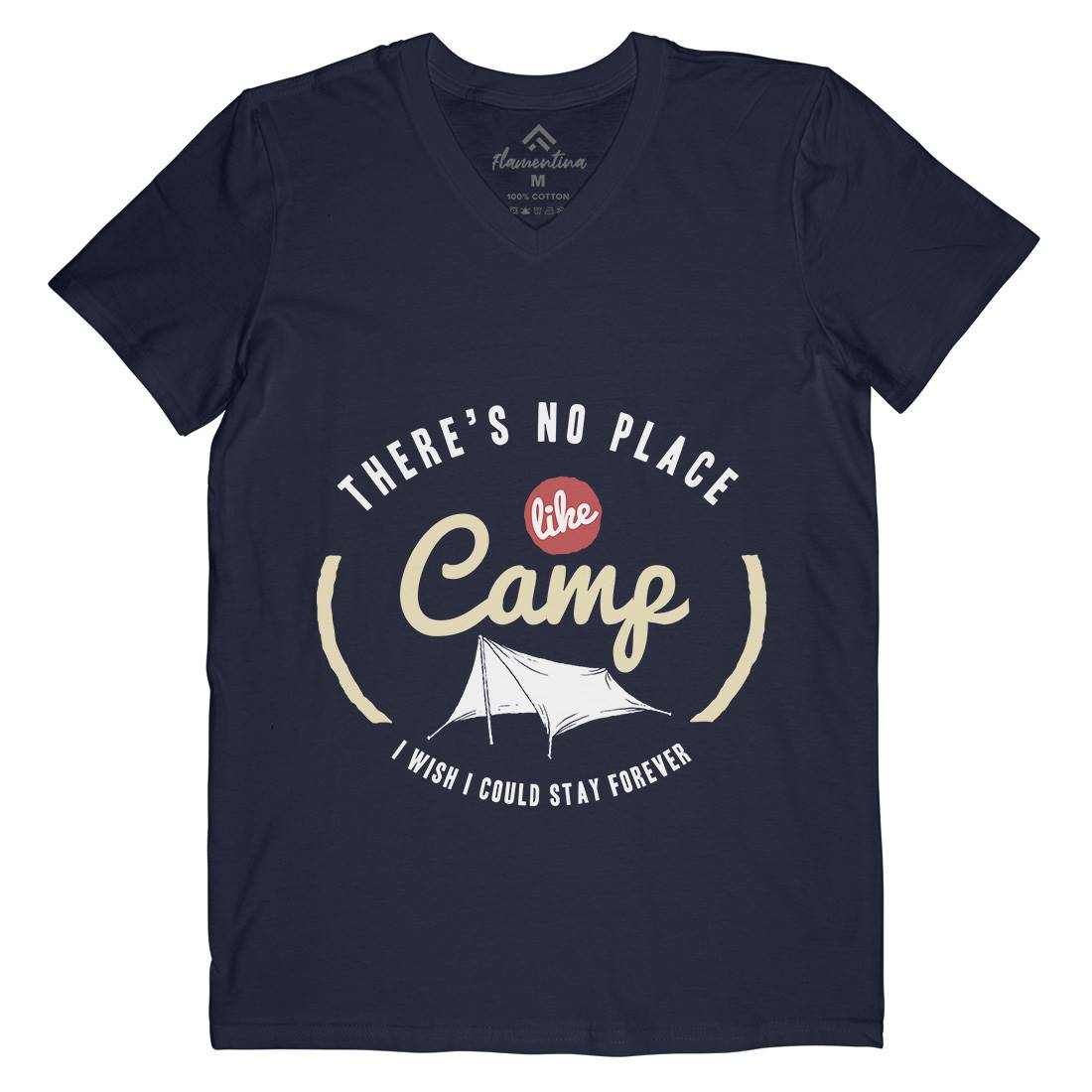 No Place Like Camp Mens V-Neck T-Shirt Nature A353