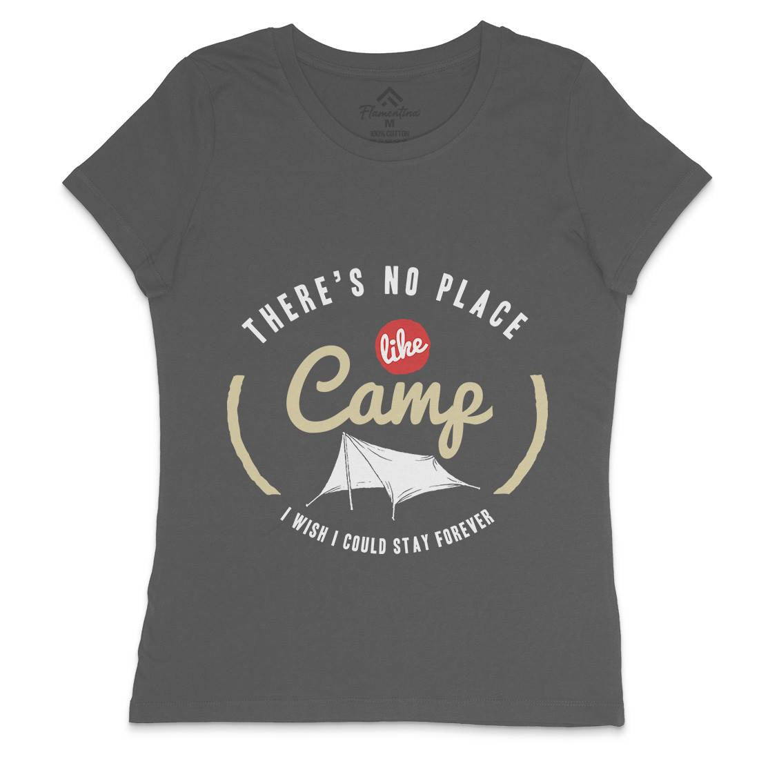 No Place Like Camp Womens Crew Neck T-Shirt Nature A353
