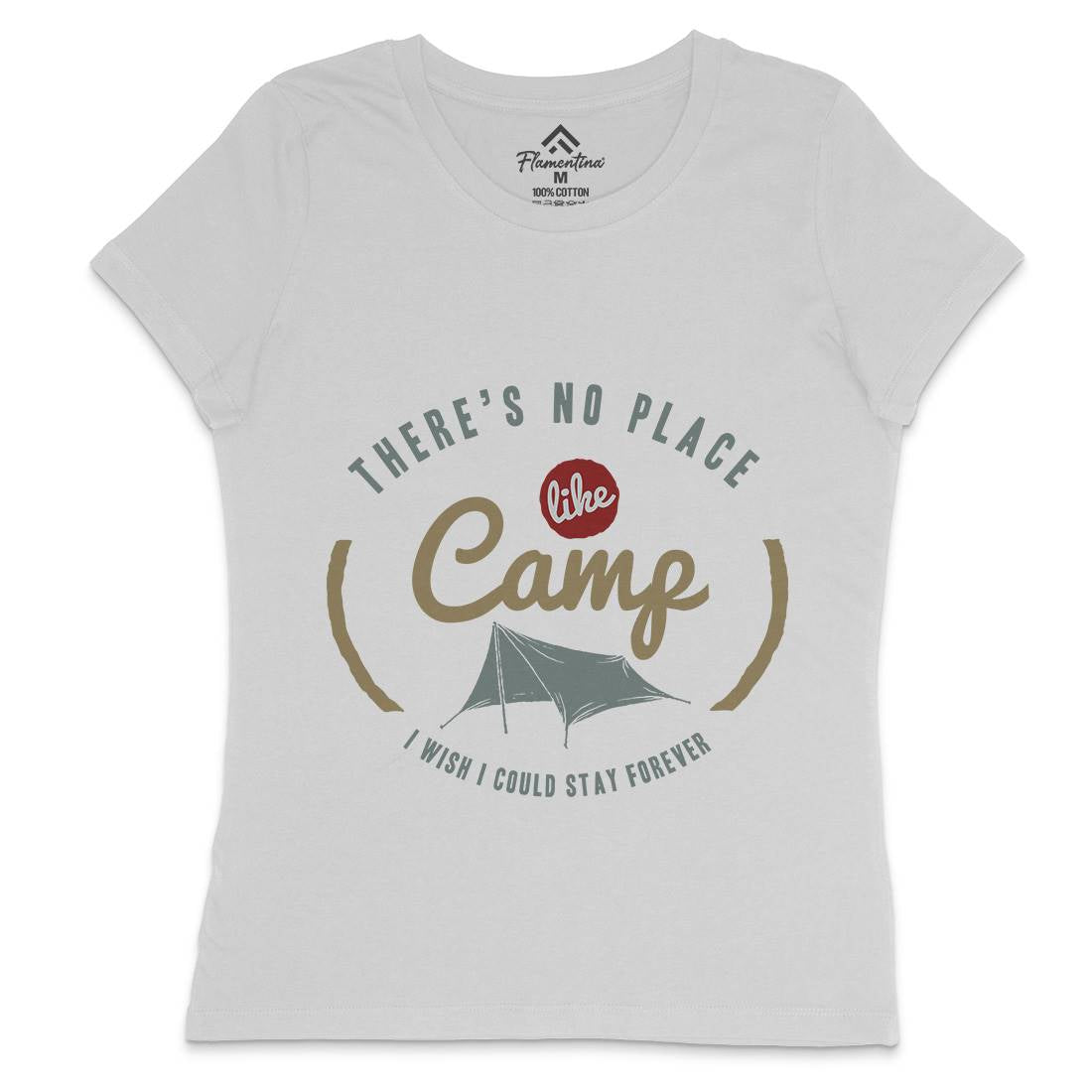 No Place Like Camp Womens Crew Neck T-Shirt Nature A353