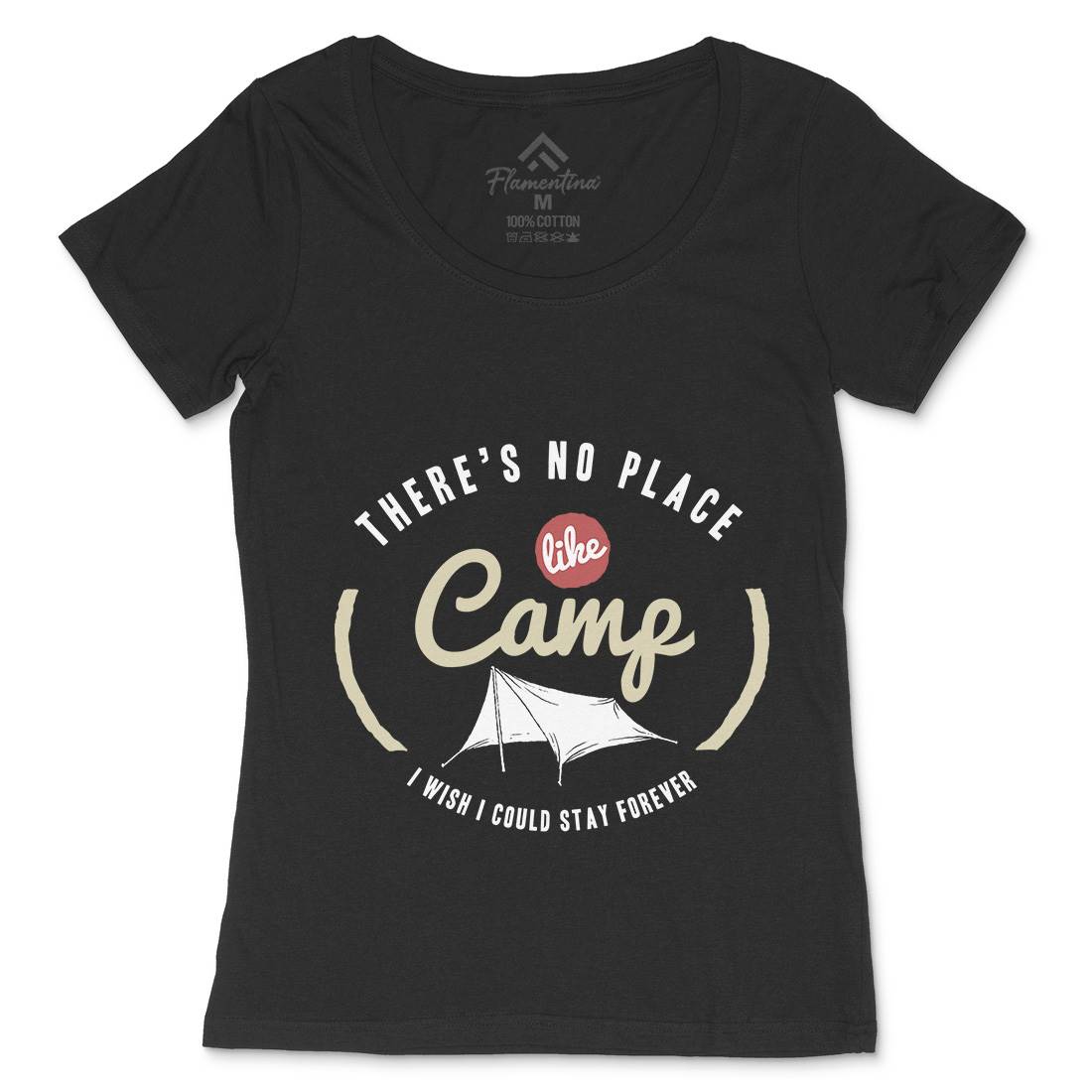 No Place Like Camp Womens Scoop Neck T-Shirt Nature A353