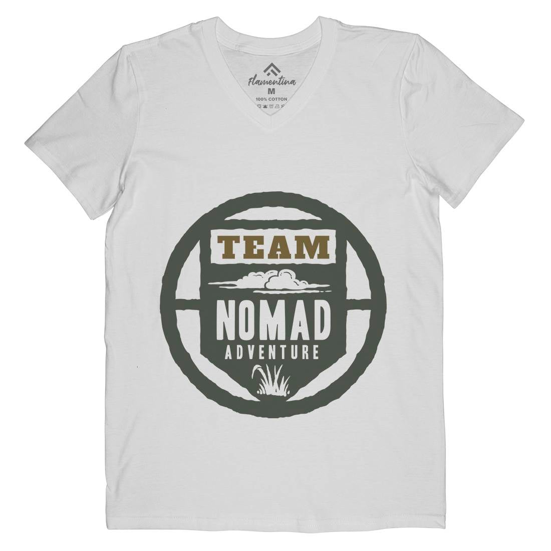 Nomad Mens V-Neck T-Shirt Nature A354